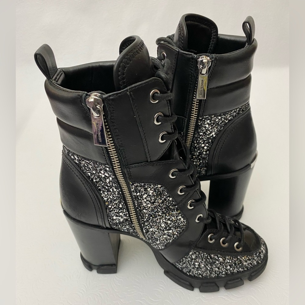 Michael Kors Ridley Lug- Sole Glitter Combat Boots Women’s Size 6M. - Picture 6 of 11